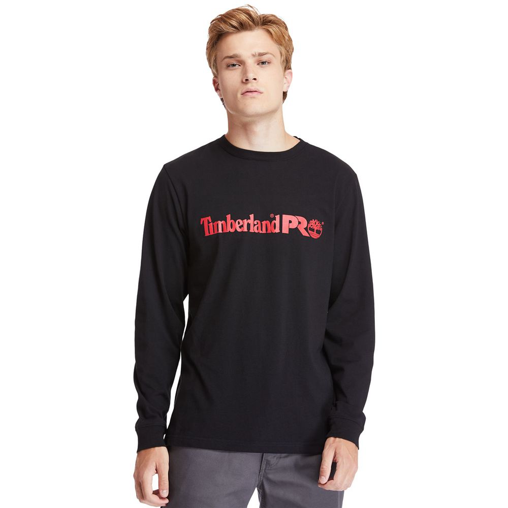 Camisetas Timberland Hombre Pro® Base Plate Long-Sleeve Graphic Negras - Chile VBN-063752